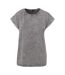 T-shirt Motif/style Délavé À L'acide Femme Gris Noir Build Your Brand-1