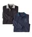 Pack of 2 Men's Classic Polo Shirts - Navy Black