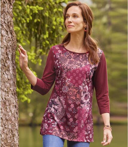 Women's Pink Patchwork Tunic