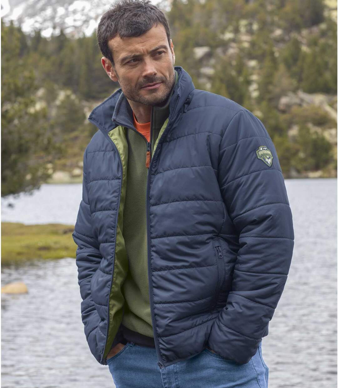 Navy hotsell puffa jacket