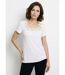 T-shirt long évasé col carré effet brodé-1