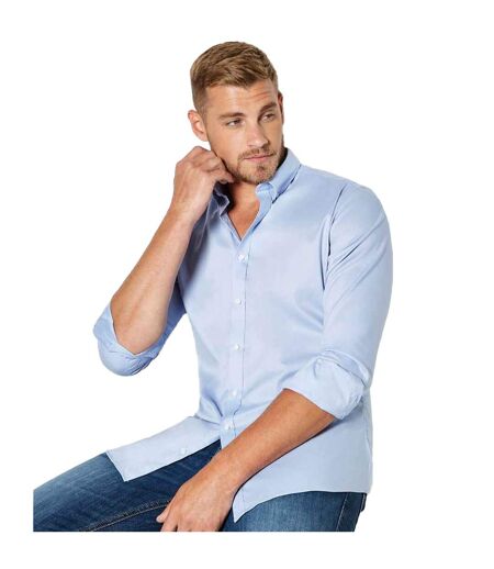 Chemise Manches Longues Homme Bleu Clair Kustom Kit