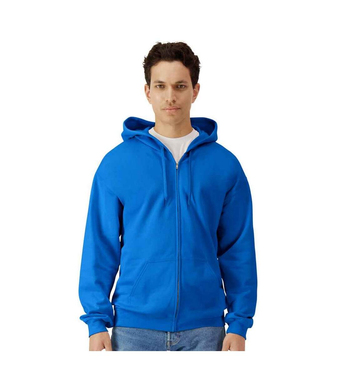 Unisex Adult Softstyle Midweight Full Zip Hoodie Royal Blue Gildan-3
