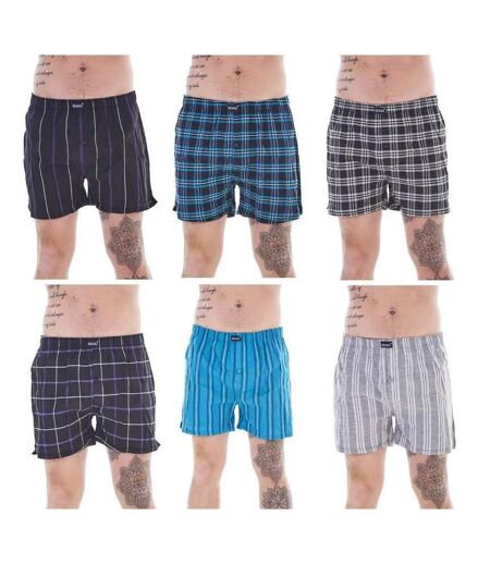 Pack Of 6  Mens Patterned Woven Boxer Shorts  Multicoloured Keanu