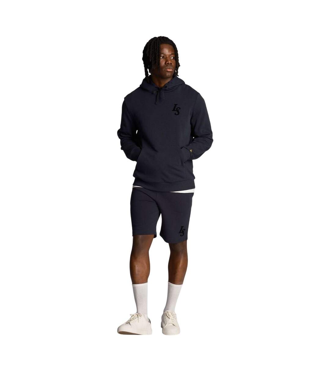 Mens Club Emblem Hoodie Navy Lyle & Scott-1