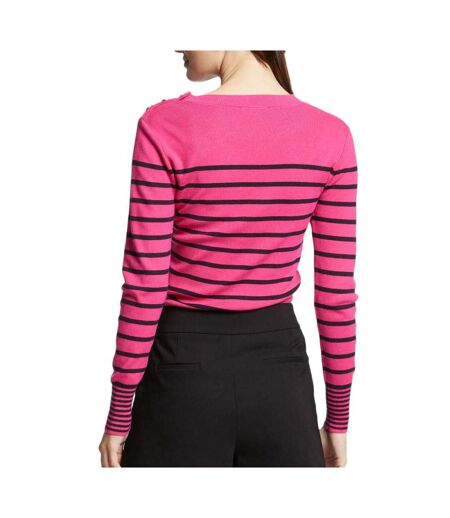 Pull noir/rose femme morgan jauge