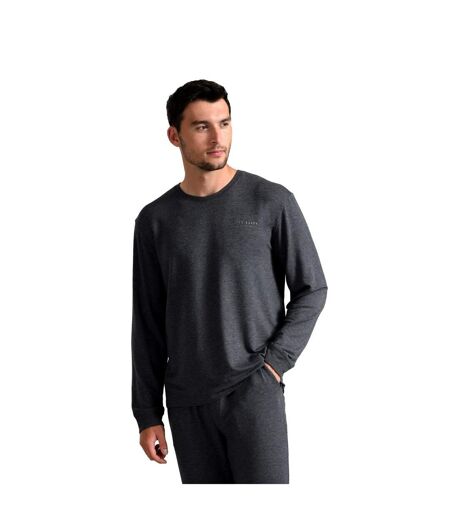 Mens Long Sleeve Luxury Pyjama Top Loungewear T-Shirt