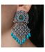 Bohemian Braided Turquoise Tassel Indian Oxidised Boho Ethnic Jhumki Earrings