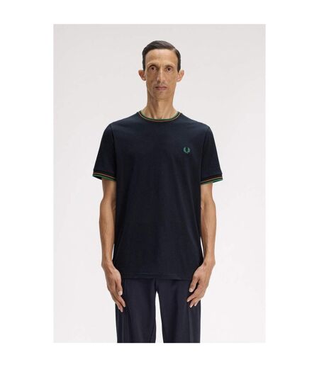 Mens Tipped T-shirt Dark Caramel Fred Perry