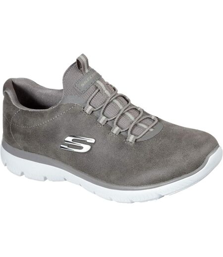 Skechers Womens/Ladies Summits Oh So Smooth Sneakers (Dark Taupe) - UTFS9465