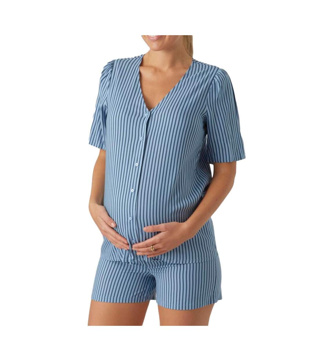 Pyjama de Grossesse Bleu Femme Mamalicious Jasmin - M-1