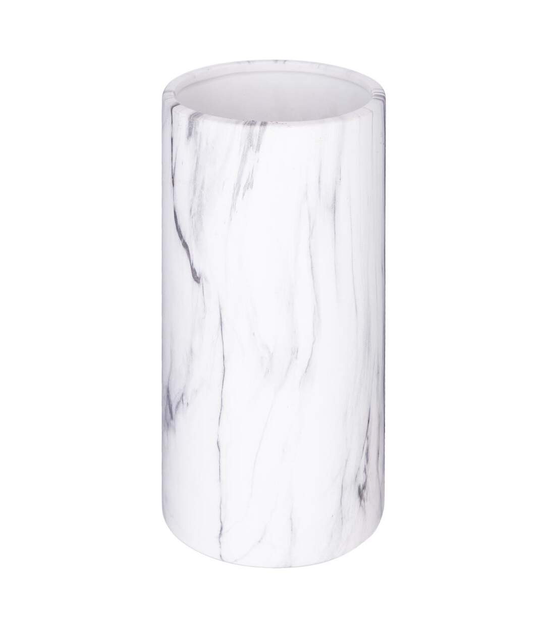 Vase Cylindrique Effet Marbre Sao 20cm Blanc-1