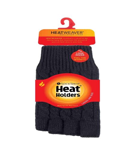 Ladies Cable Knitted Winter Thermal Fingerless Gloves