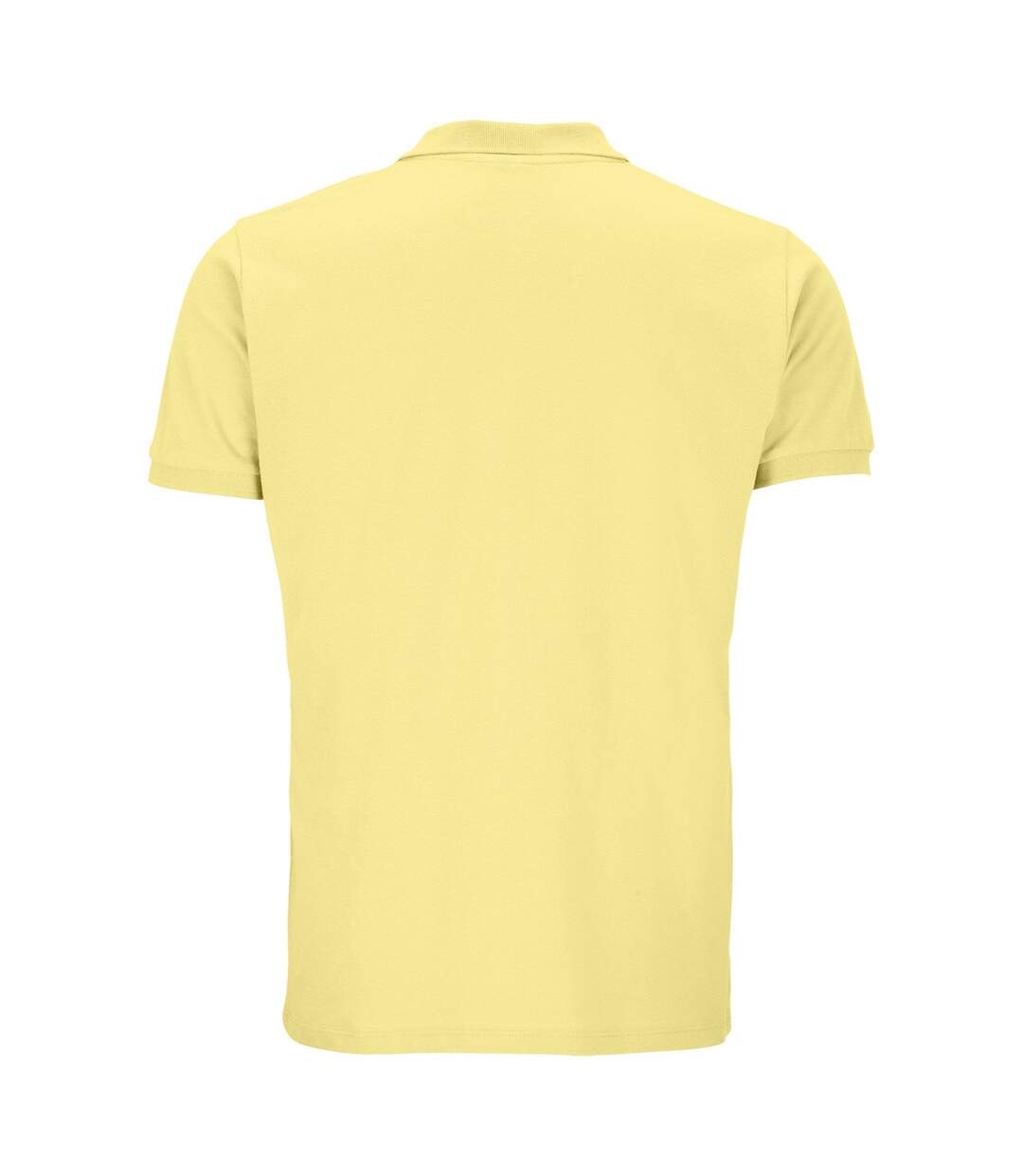 Mens planet piqué organic polo shirt light yellow SOLS-2