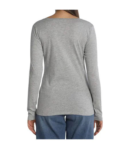 T-shirt Manches Longues Femme Gris Pepe Jeans
