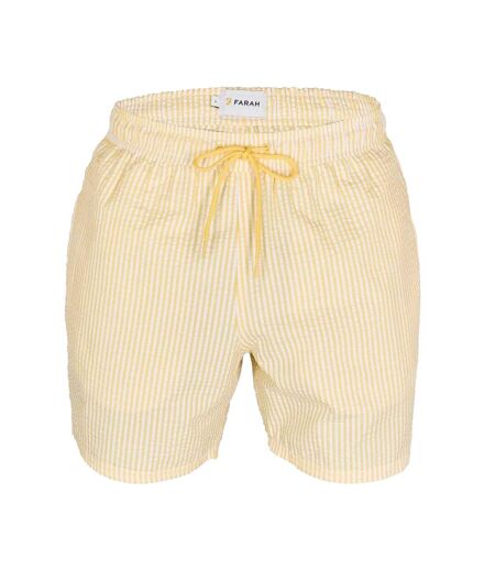 Mens Striped Swim Shorts Yellow Farah