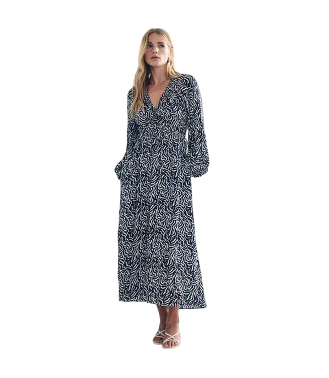 Robe Mi-longue Manches Style Flûte Motif/style Dessin Femme Noir Nobody´s Child-2