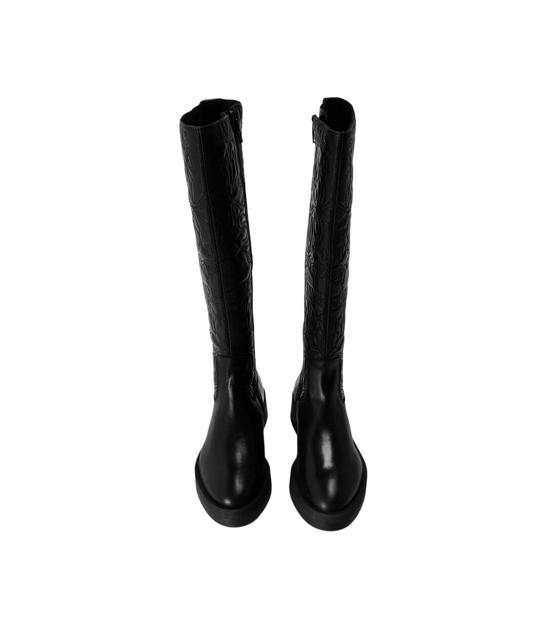 Womens/ladies Malisha Leather Knee-high Boots Black Steve Madden-3