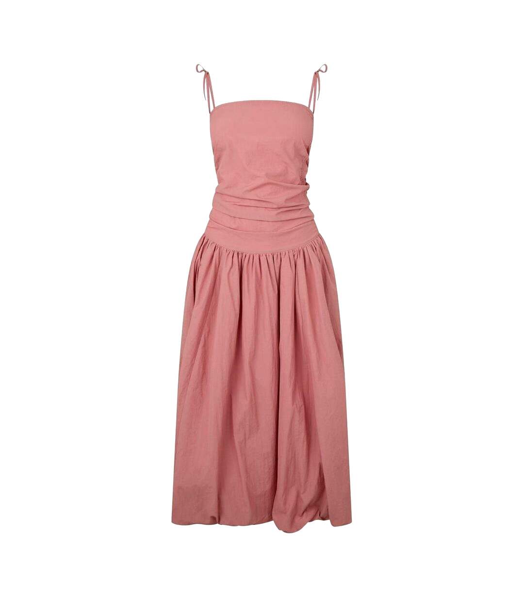 Womens/ladies Peplum Midi Dress Peach AmyLynn-2