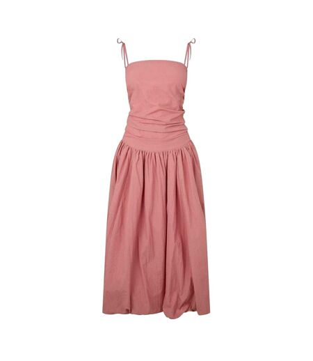 Womens/ladies Peplum Midi Dress Peach AmyLynn
