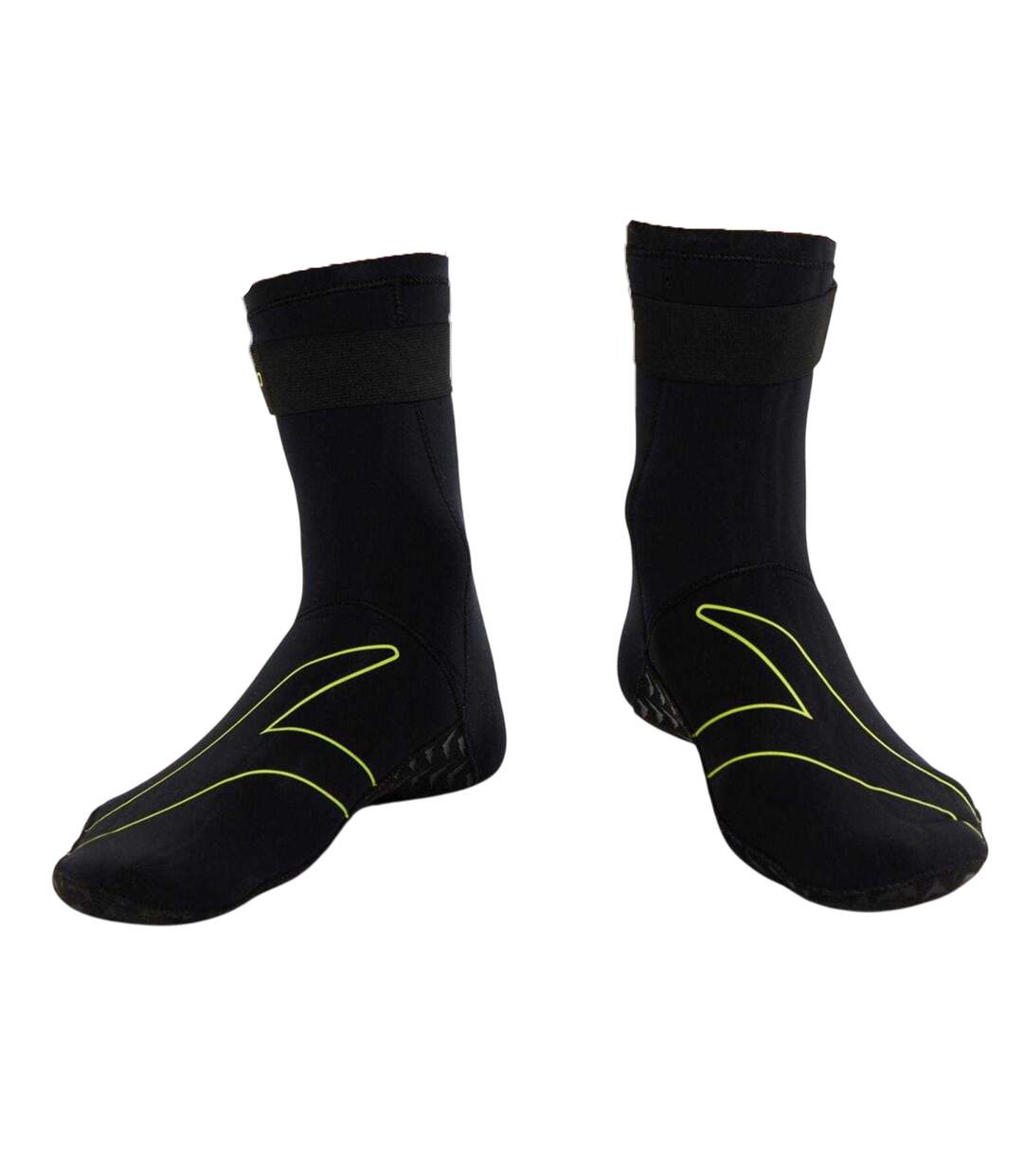 Chaussettes De Piscine Open Water Homme Noir Jaune Fluo Speedo-2