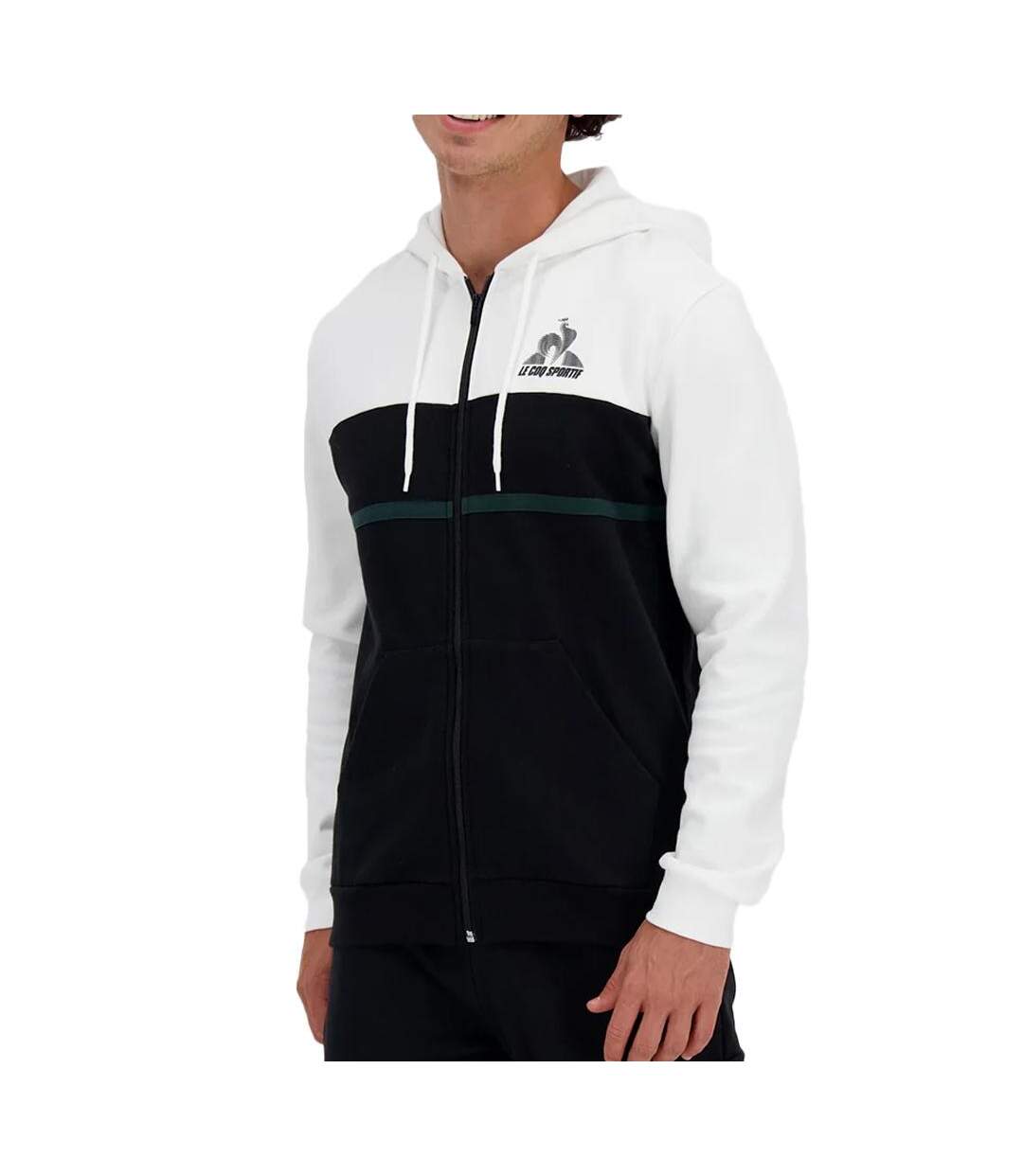 Sweat noir/blanc homme le coq sportif contemporain  hoody n°1 - l-1