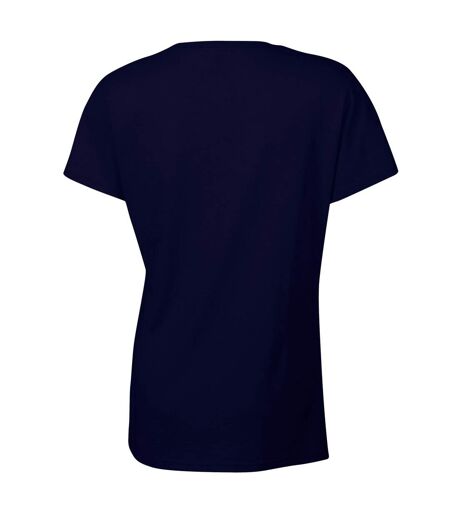 T-shirt femme bleu marine Gildan