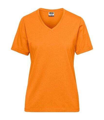 T-shirt de travail Bio col V - Femme - JN1807 - orange