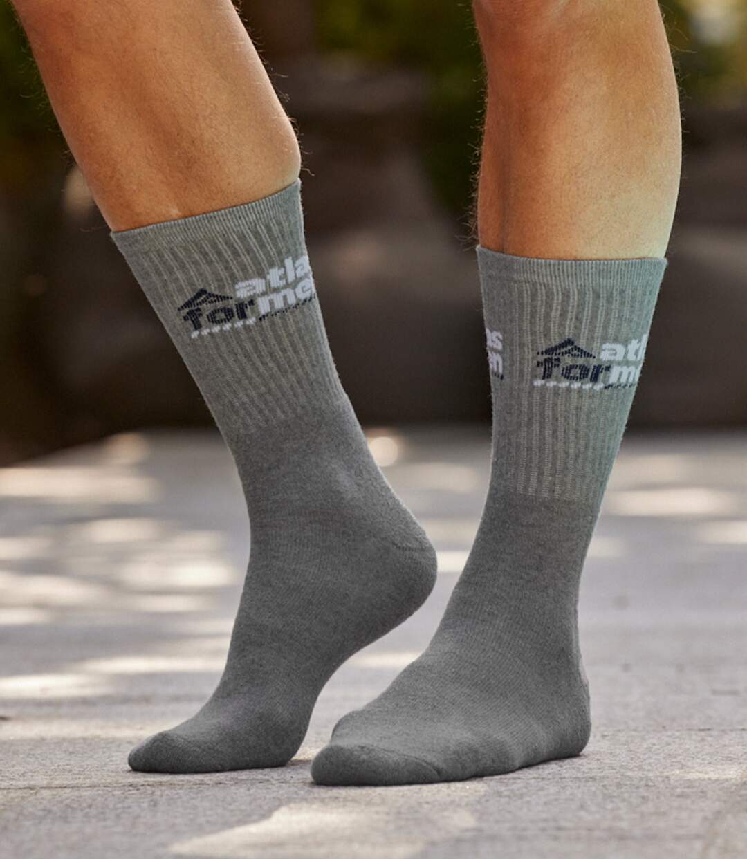 Pack of 5 Pairs of Men's Sports Socks - Black White Navy Grey