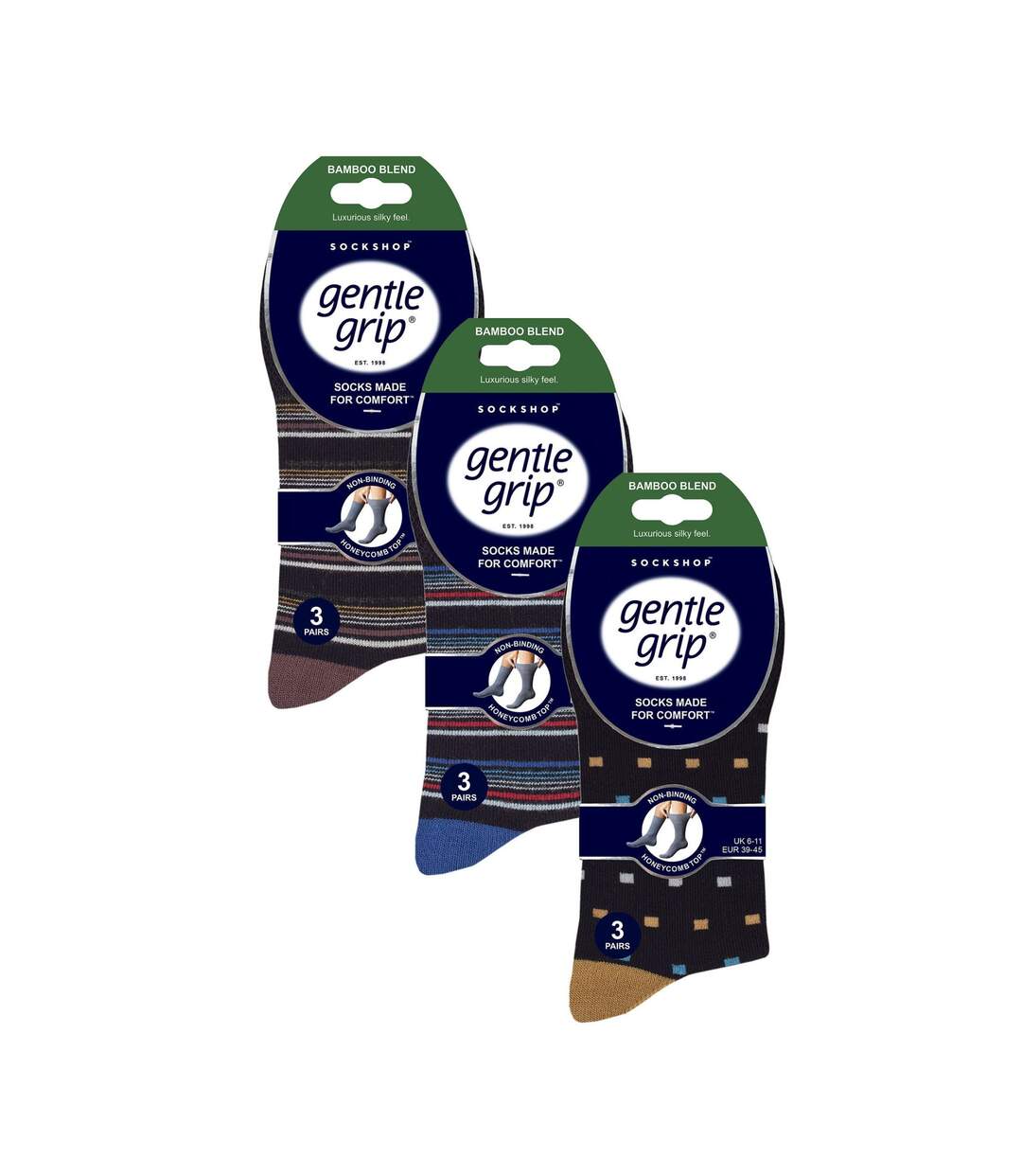 Gentle Grip - 9 Paires Homme Chaussettes Bambou Non Comprimantes-2