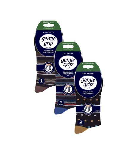 Gentle Grip - 9 Paires Homme Chaussettes Bambou Non Comprimantes