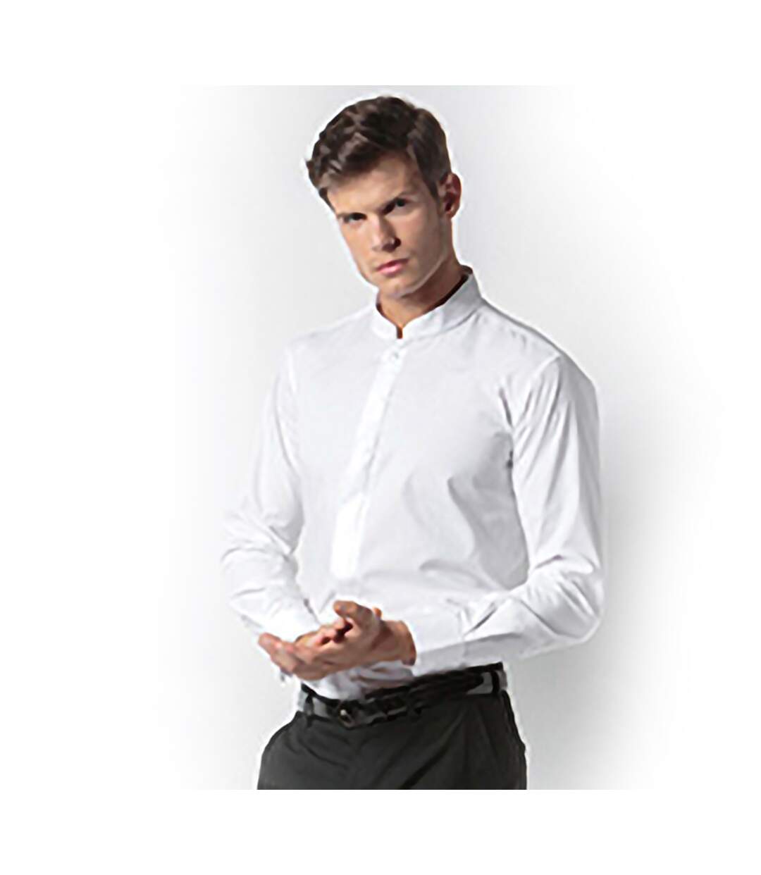 Kariban Mens Long Sleeve Mandarin Collar Shirt (White) - UTPC2540-2