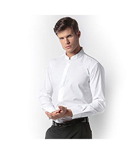 Kariban Mens Long Sleeve Mandarin Collar Shirt (White) - UTPC2540