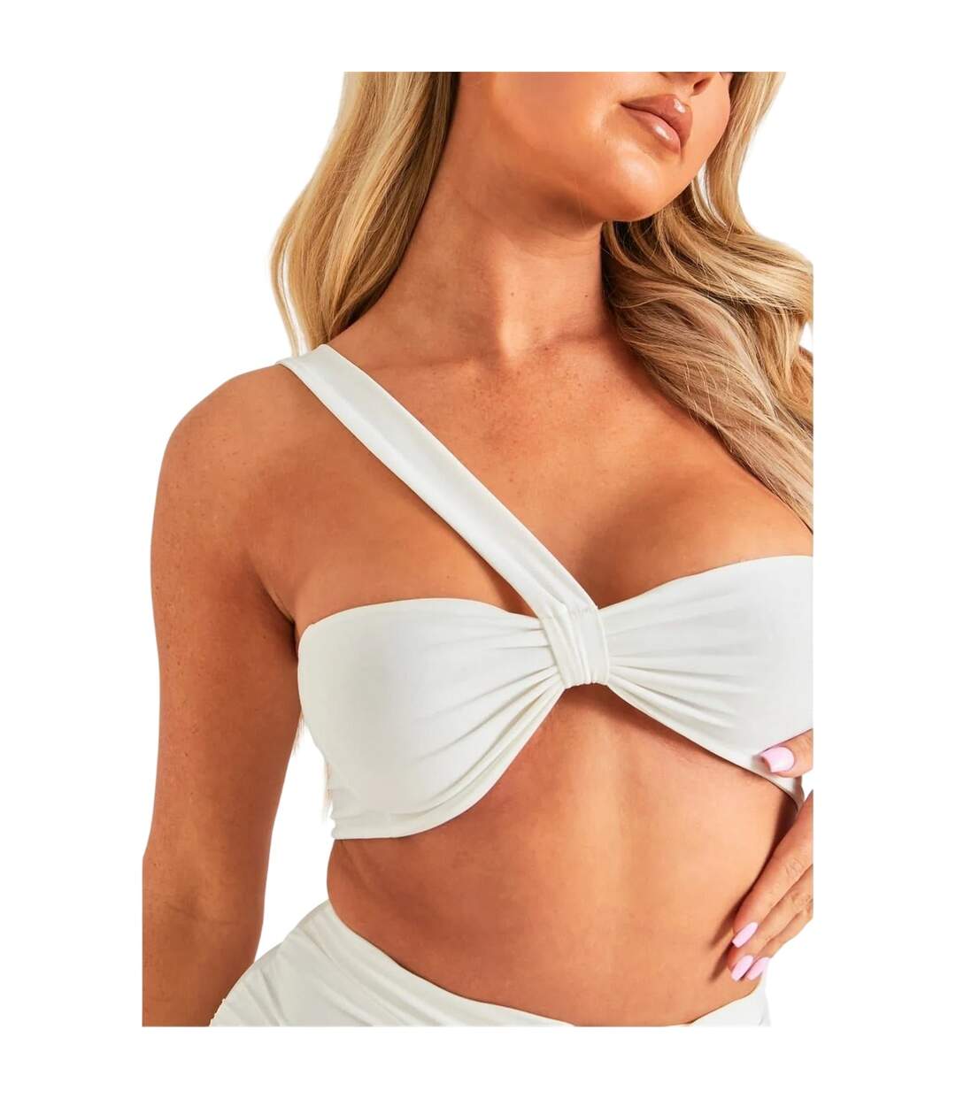 Haut Court 1 Épaule Femme Blanc Missy Empire-2