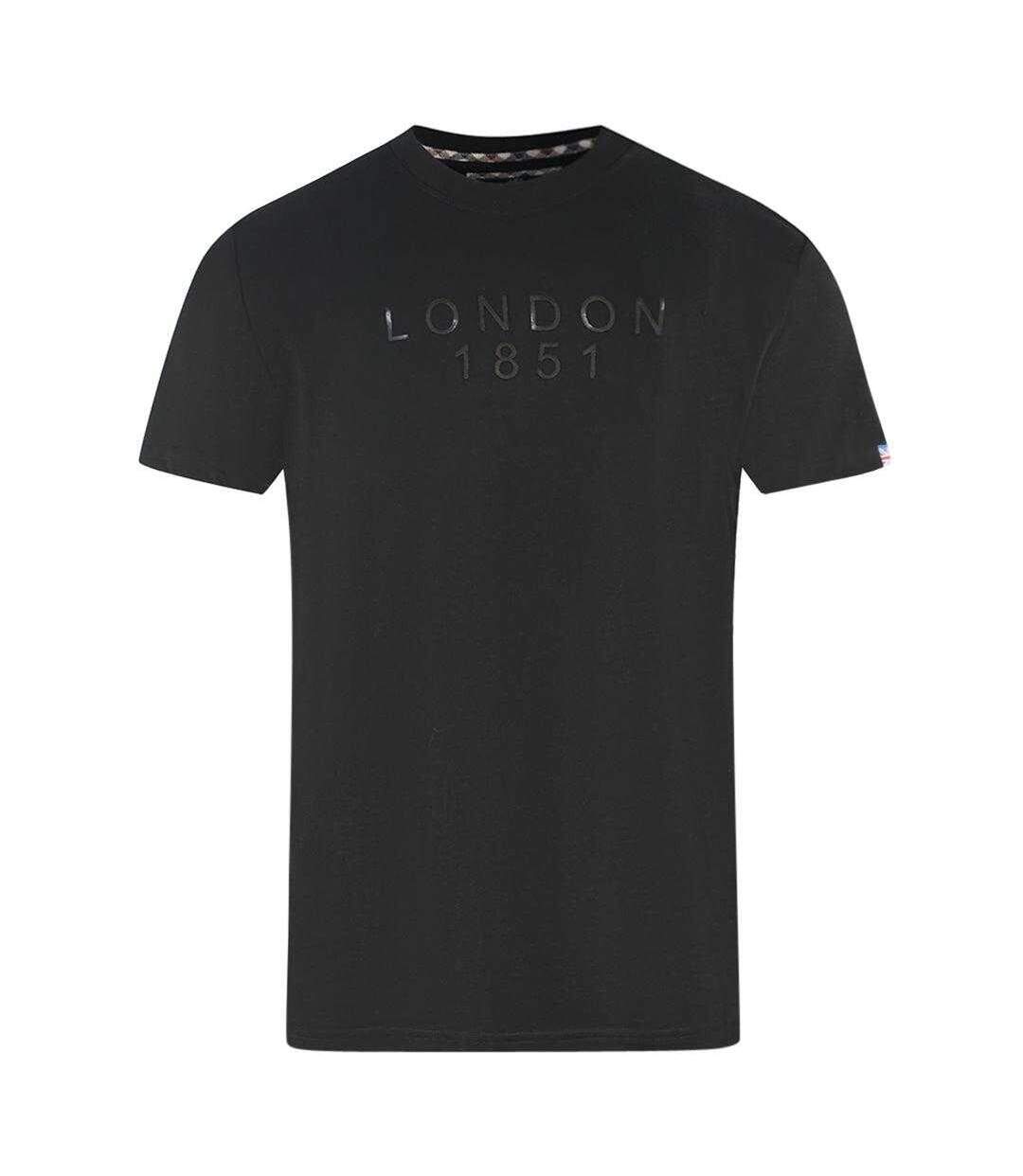 T-shirt Motif Logo London Homme Noir Aquascutum-1