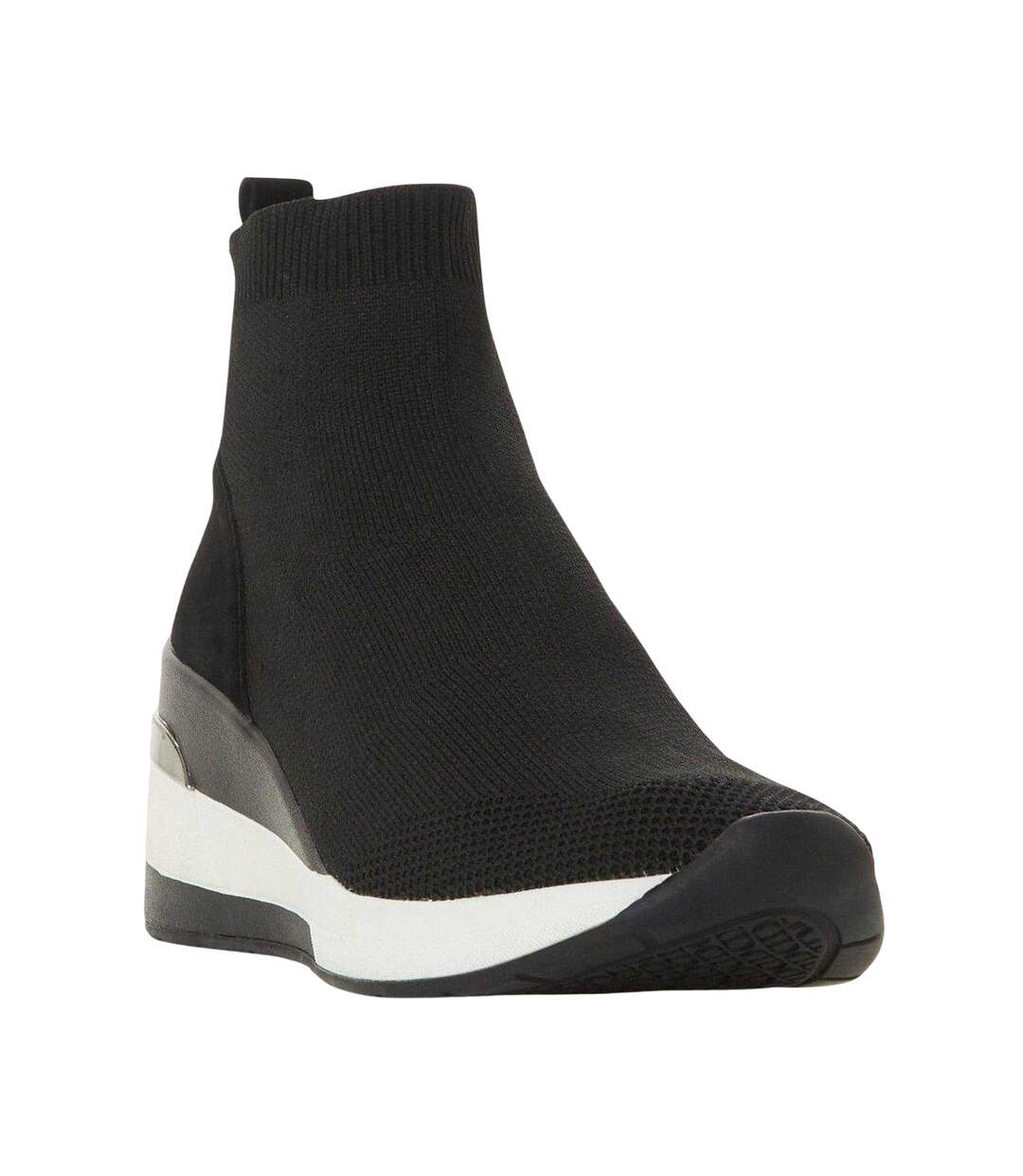 Womens/ladies Engel Suede Wedge Trainers Black Dune London-4