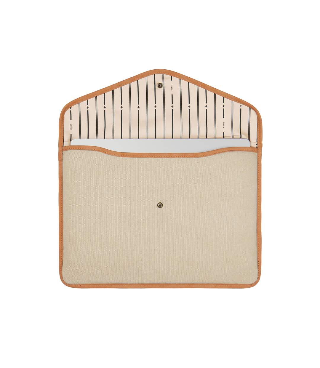 Bosler recycled canvas laptop sleeve one size beige Vinga-3