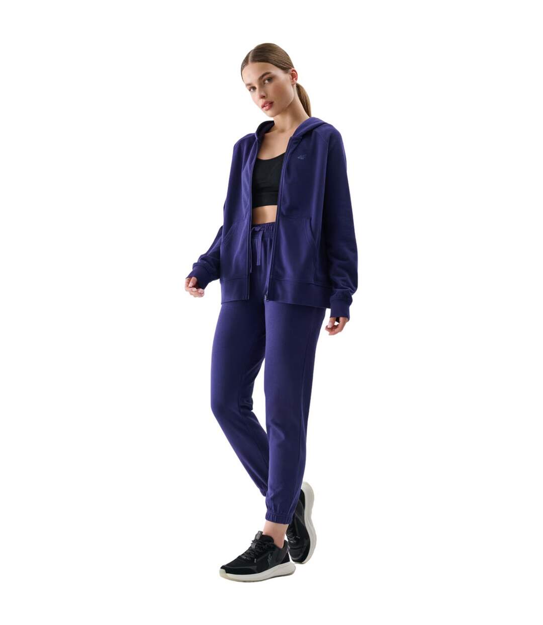 Veste À Capuche F1763 Femme Bleu Marine 4F-4