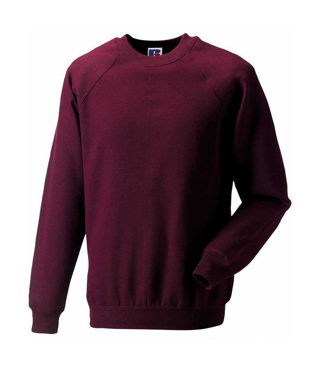 Mens spotshield raglan sweatshirt burgundy Russell