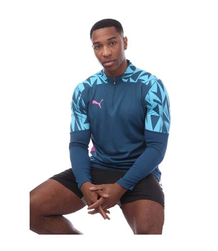 Mens Individual Final Quarter Zip Training Top Blue Puma
