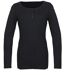 MAYFLOWER - Tee-shirt manches longues noir uni en viscose stretch avec col à 4 boutons-3