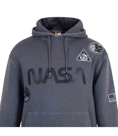Mens Nasa Hooded Drawstring Hoodie Grey SoulCal