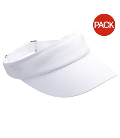 Beechfield Unisex Sports Visor / Headwear (Pack of 2) (White) - UTRW6706