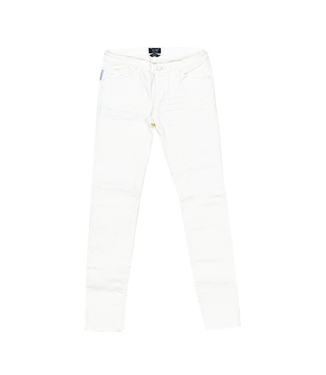 Women's long ripped and torn effect denim pants C5J06-5X