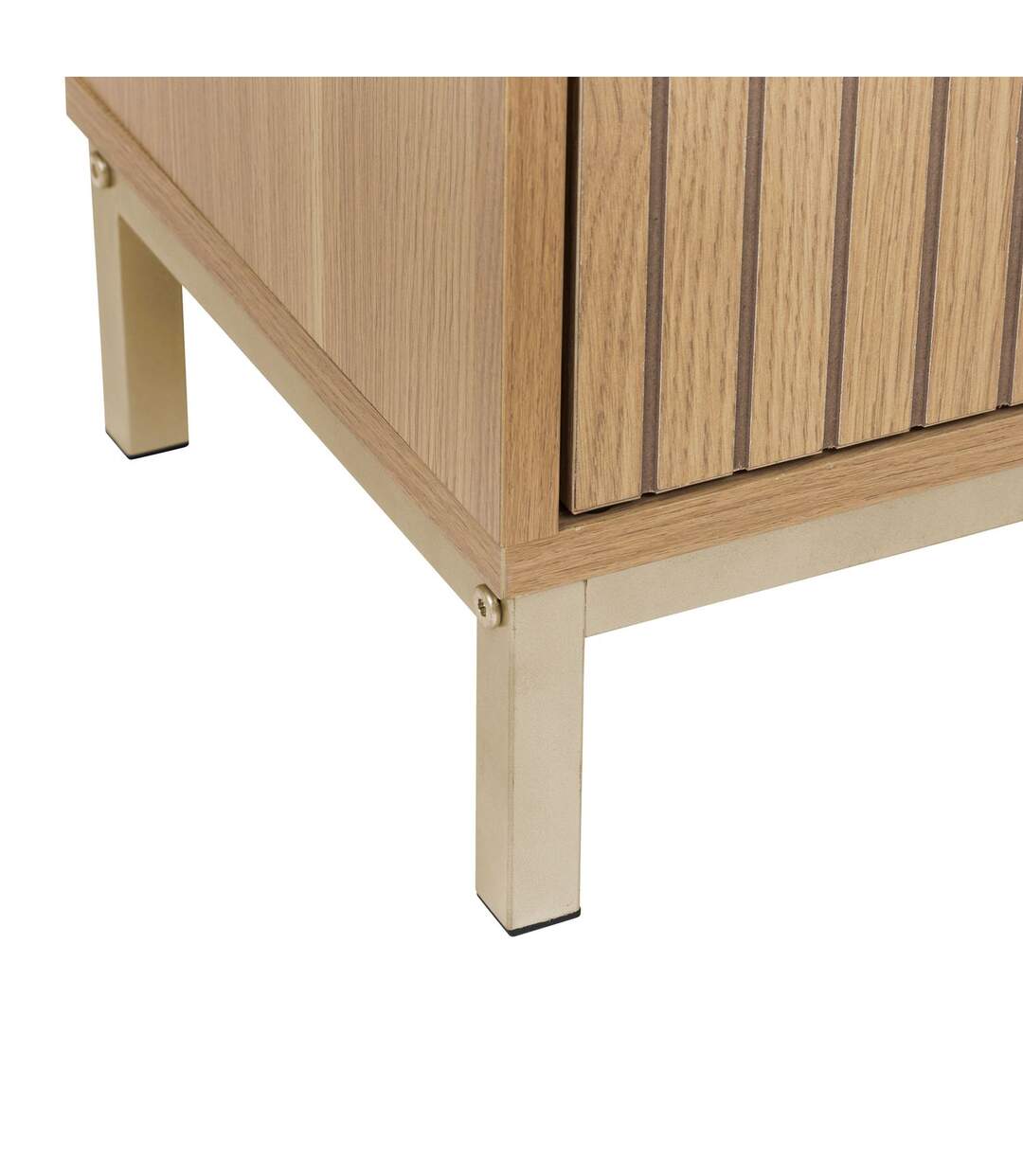 Meuble lavabo 2 portes en bois TASSO - Beige-5