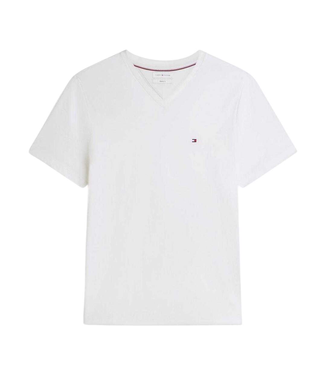 Mens Essential Logo Regular T-shirt White Tommy Hilfiger-2