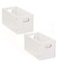 Lot de 2 Boîtes de rangement rectangulaire en MDF - L. 31 x H. 15 cm - Blanc