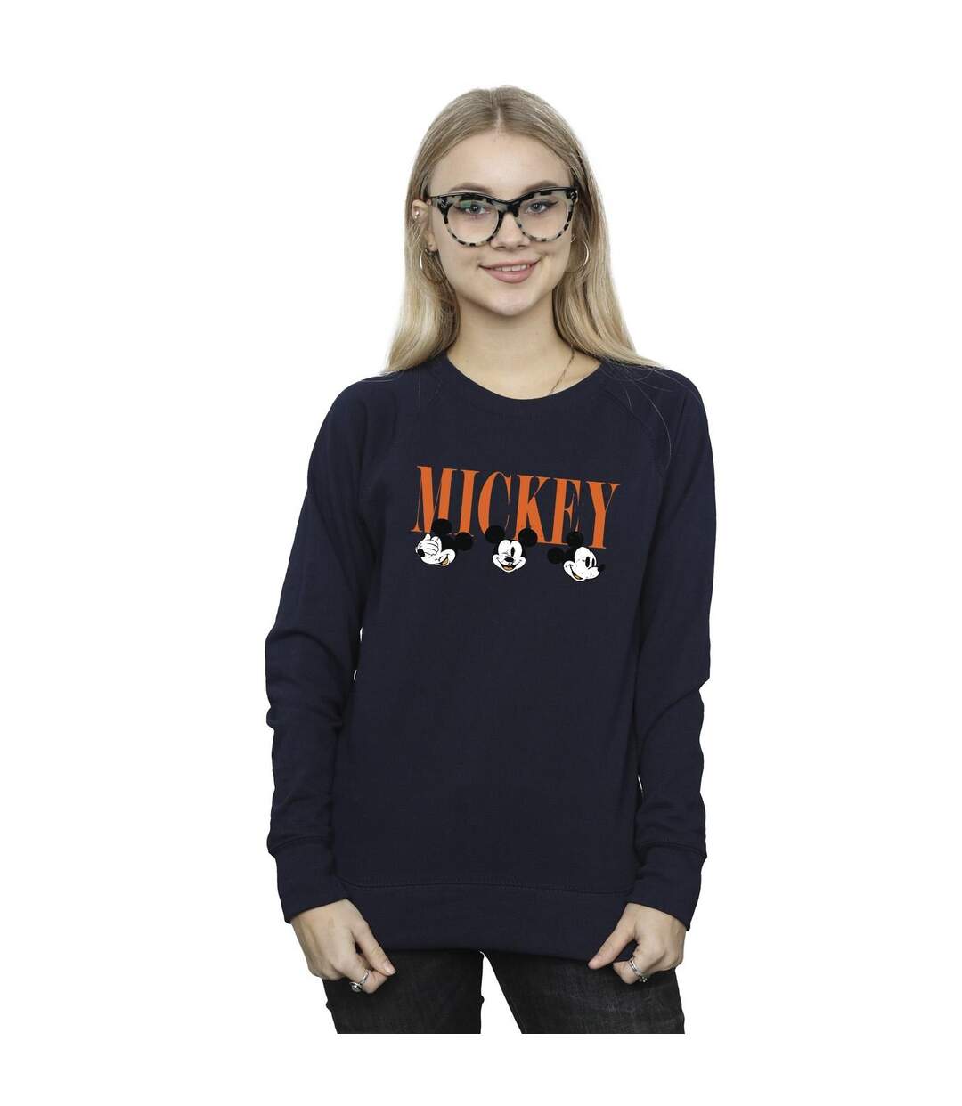 Disney Sweat-shirt Womens/Ladies Mickey Mouse Faces (Bleu marine) - UTBI28960-2