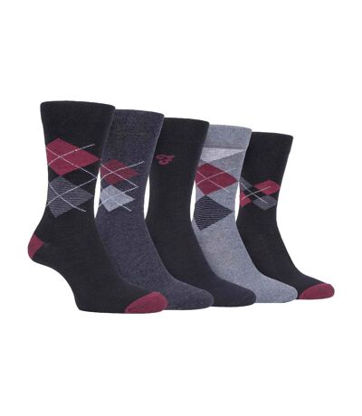 5 Pack Mens Argyle Patterned Cotton Dress Socks