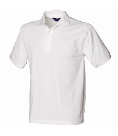 Henbury Mens Short Sleeved 65/35 Pique Polo Shirt (White)